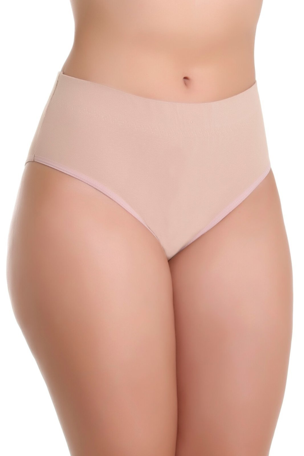 Calcinha IMI Lingerie Cós Alto Cintura Alta Em Cotton Algodão Silvana Bege