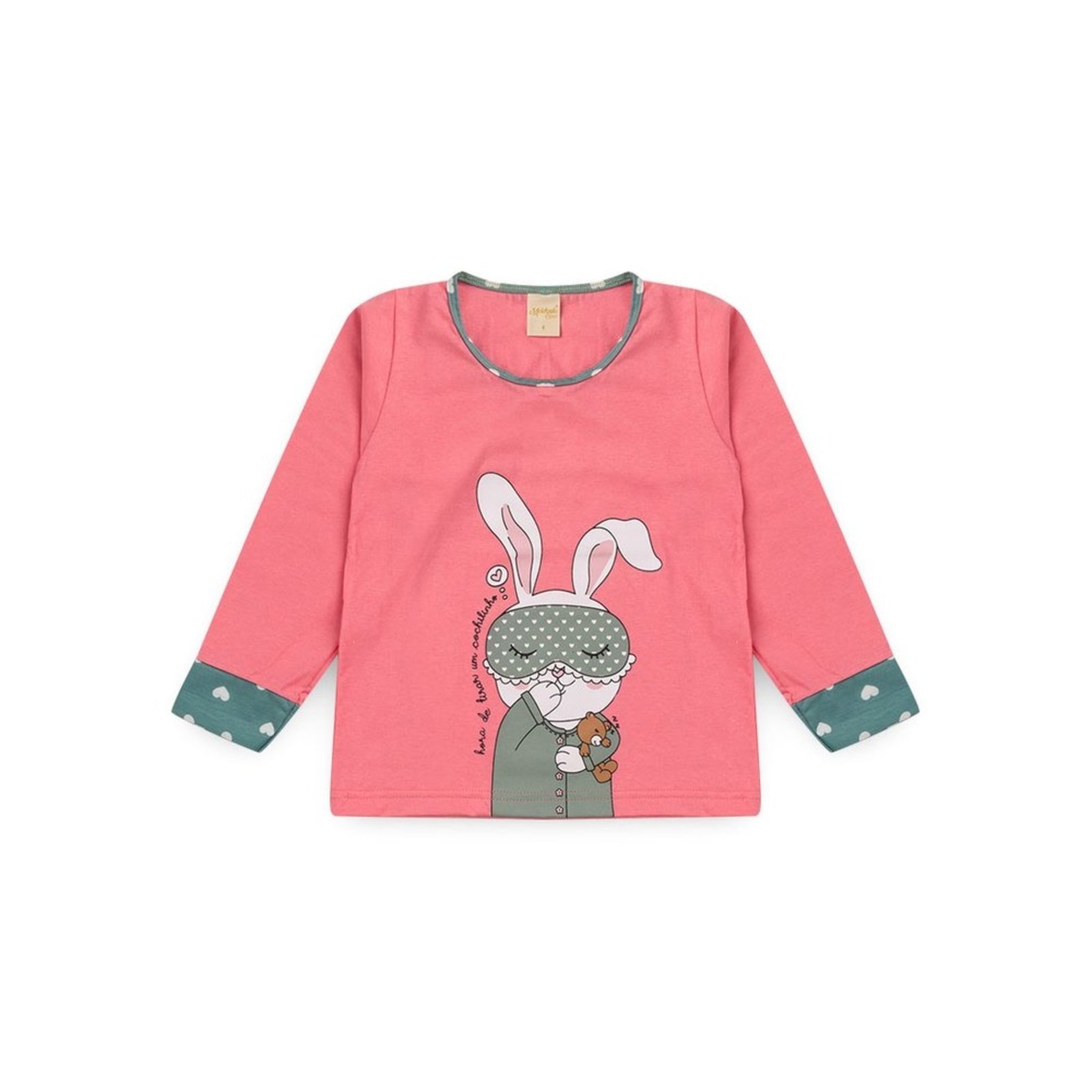 Vista 3 Pijama Molekada Menina Longo Coelho rosa Molekada rosa