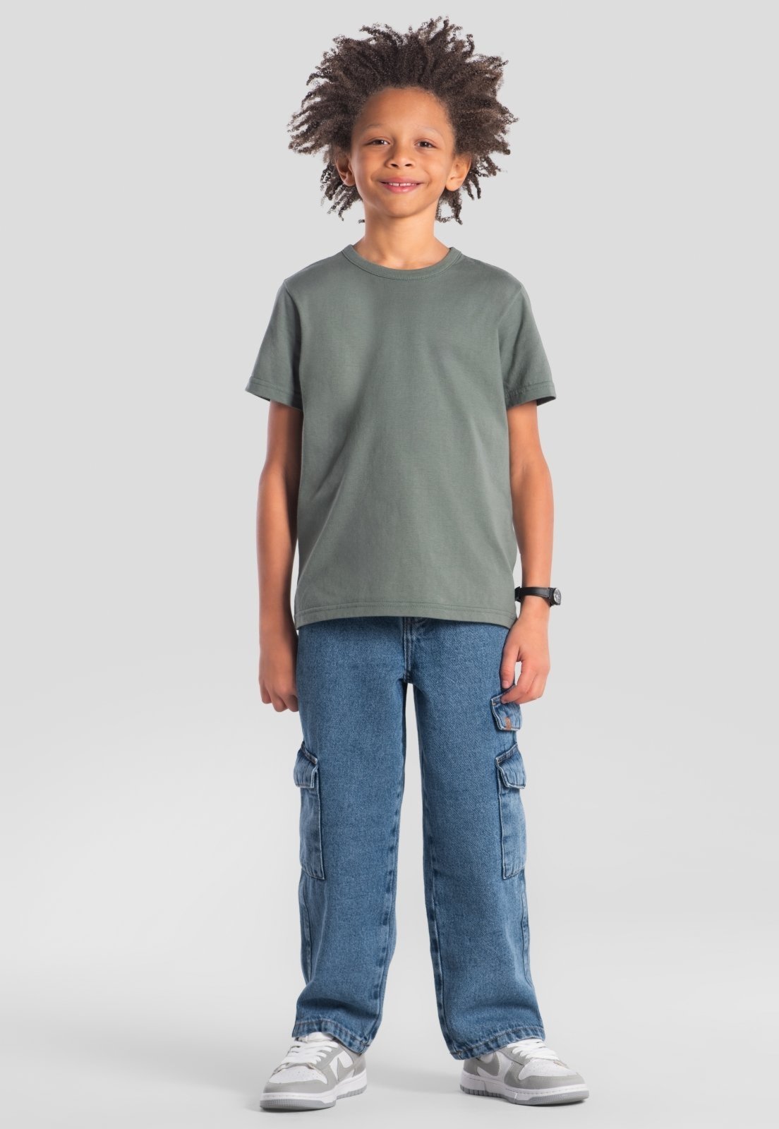 Infantil - Calça cargo jeans menino Brandili
