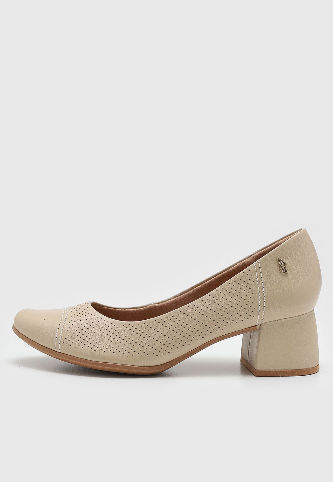 Scarpin Usaflex Baixo Perfuros Bege