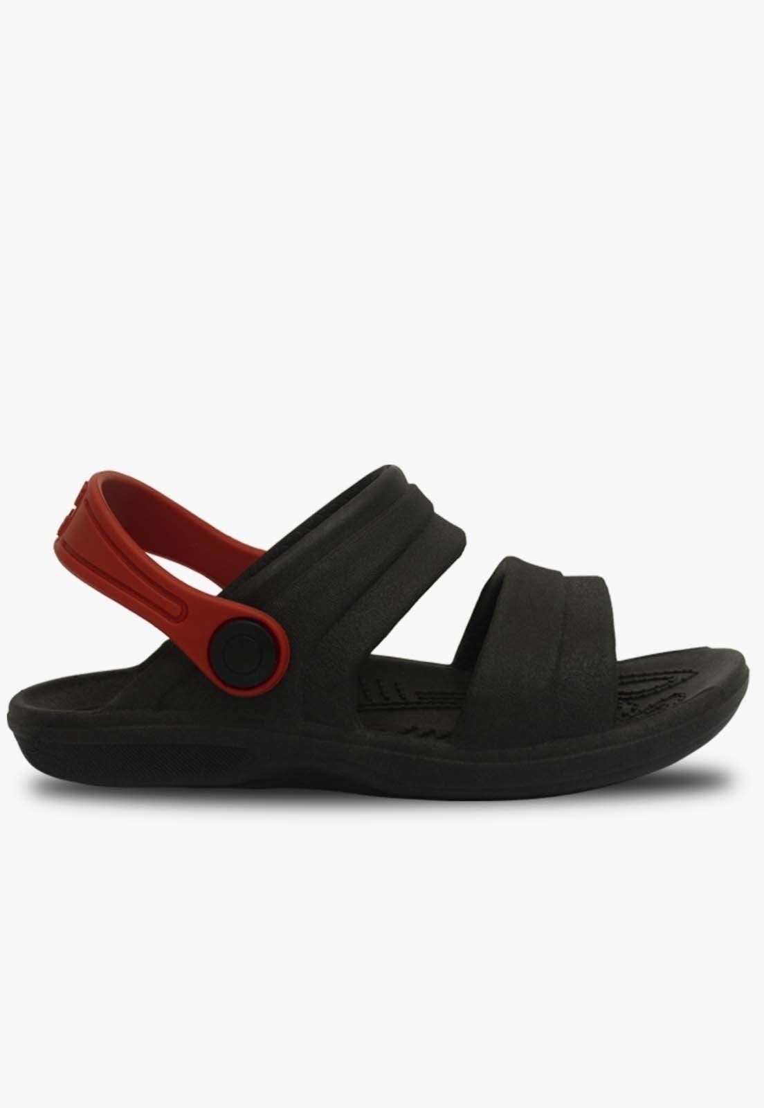 Vista 3 Infantil - Sandalia Papete Masculina Pópidi Babuche Menino com preto/vermelho Pópidí preto/vermelho