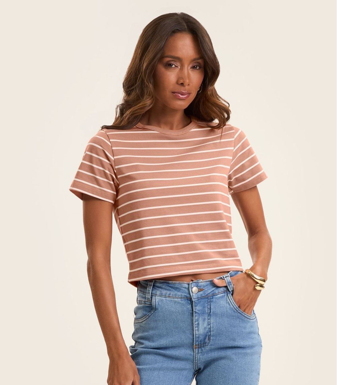 Blusa Feminina em Cotton Leve Rovitex Marrom