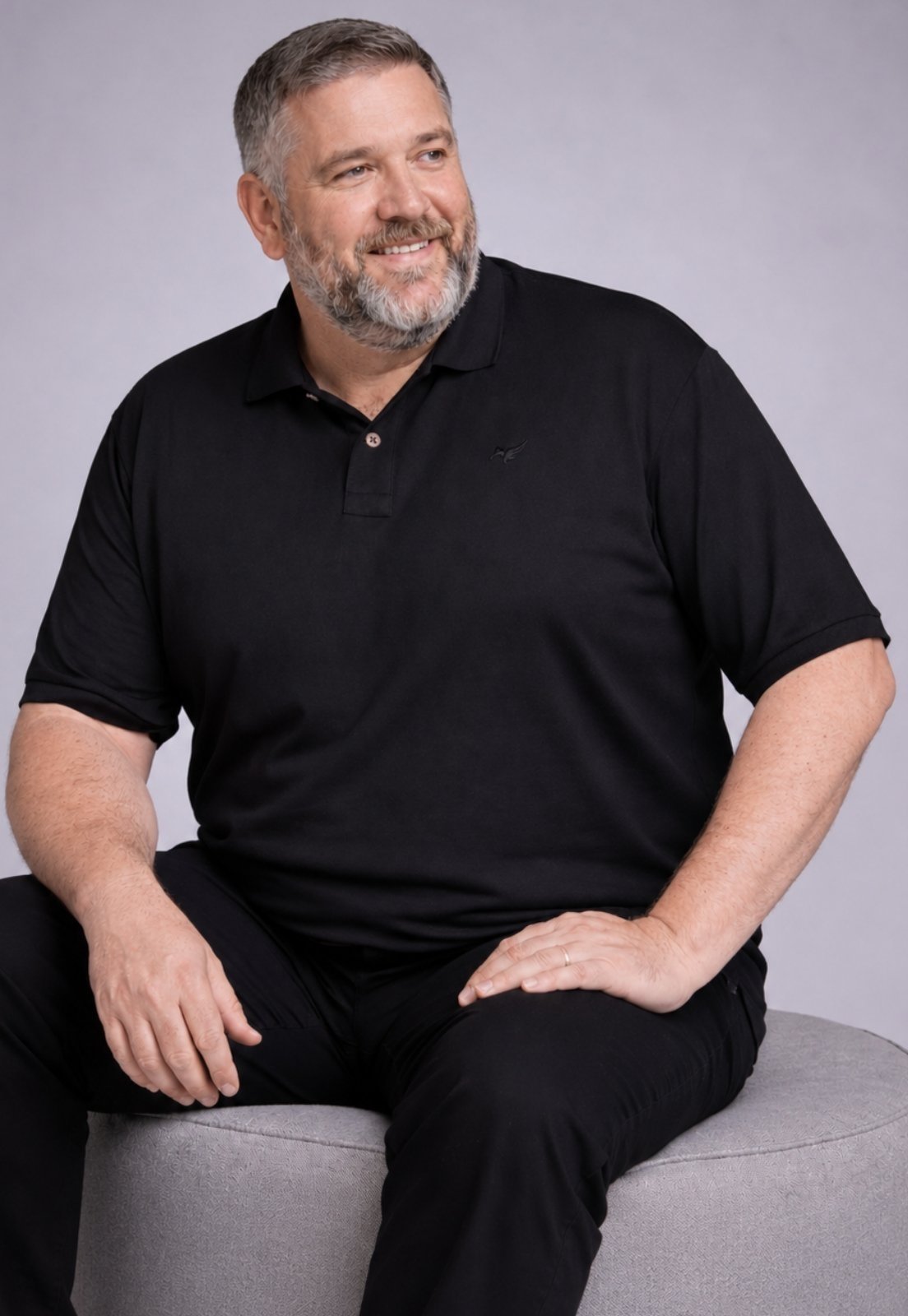 Polo Masculina Camisa Plus Size Algodão Daze Modas Preto