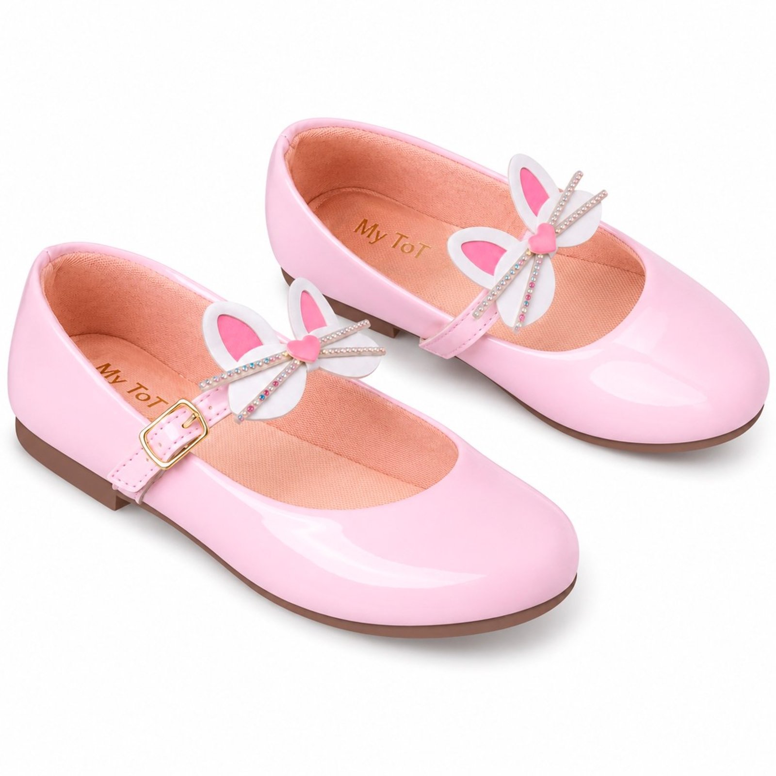 Infantil - Sapatilha Menina Boneca Rosa Laço Gatinho Removível Pepite