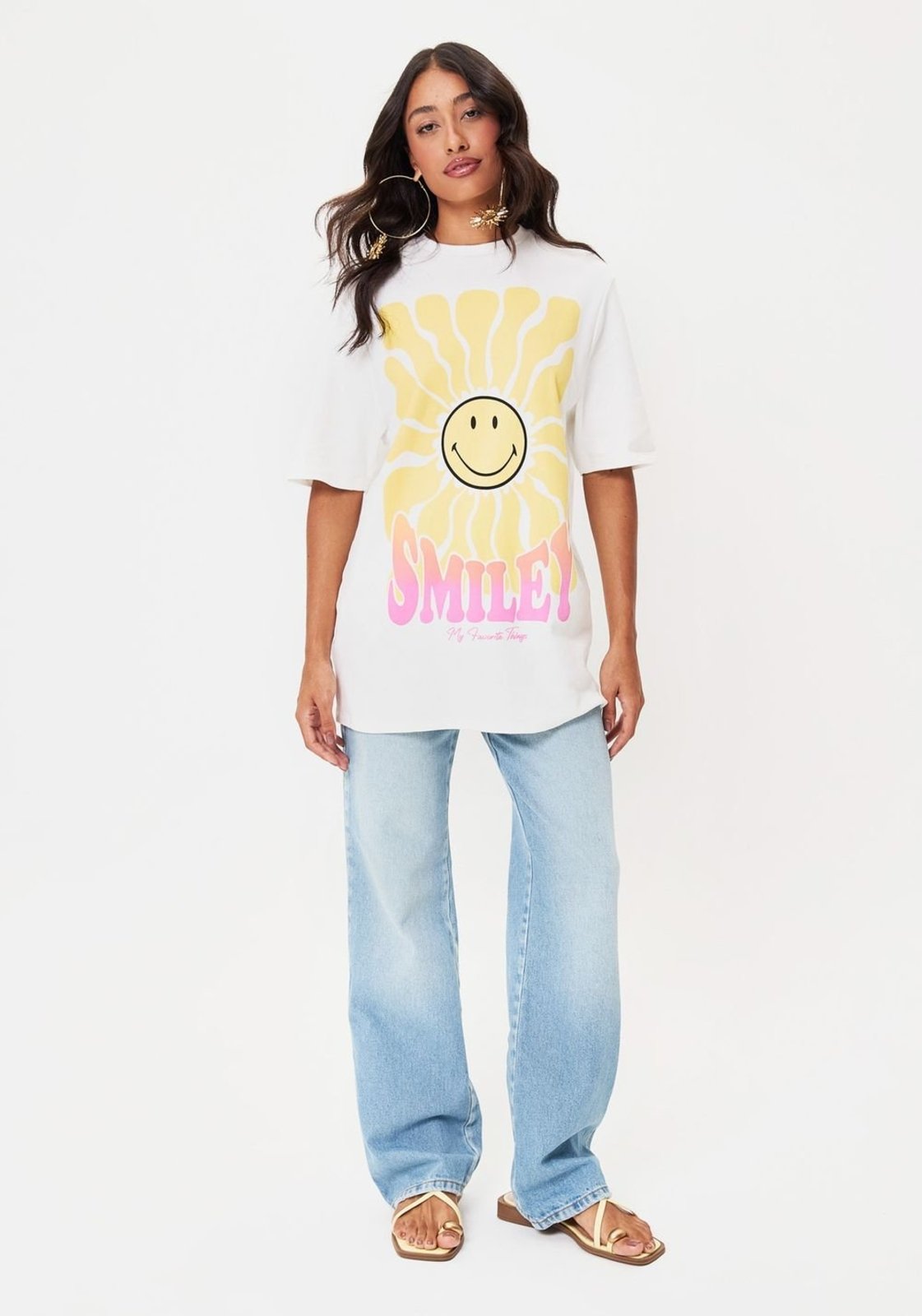 T-Shirt Oversized Alongada Smiley My Favorite Things