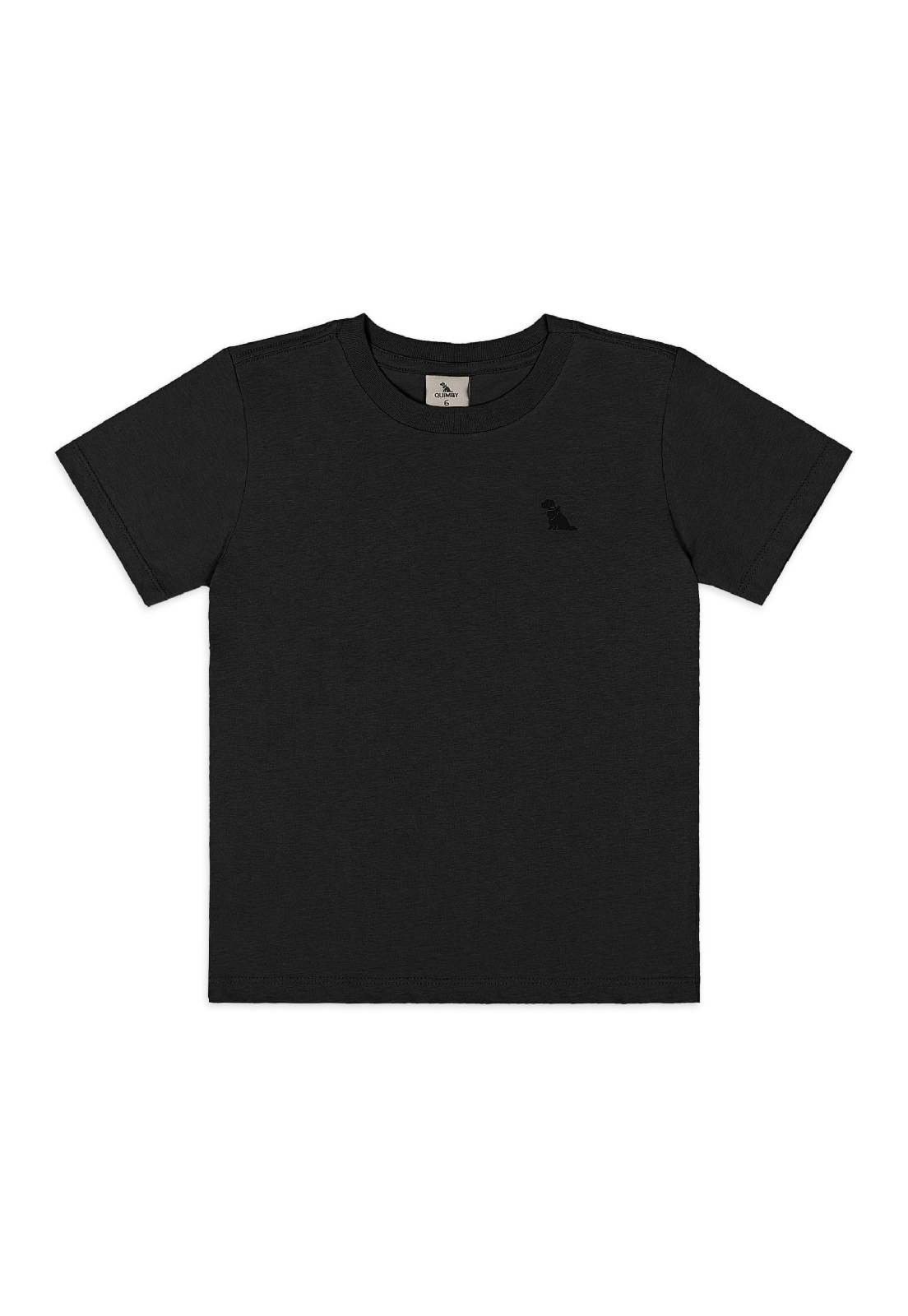Infantil - Camiseta para Menino em Algodão Quimby Preto