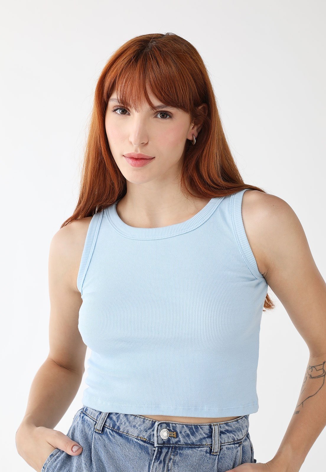 Cropped Levosch Regata Ribana Azul Claro