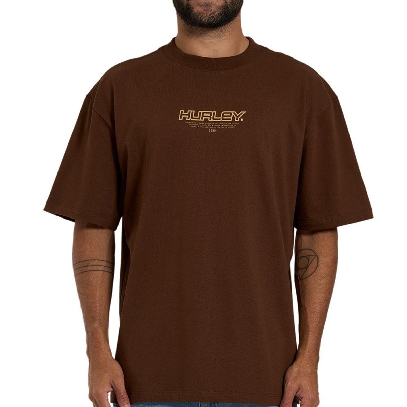 Camiseta Hurley Nine Nine Maxfit WT26 Masculina Marrom