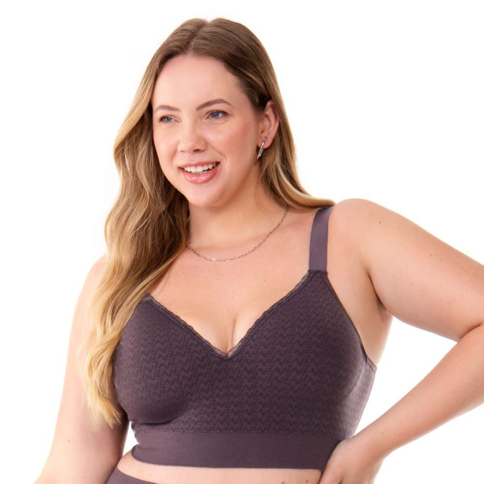Sutiã Comfort Com Bojo e Renda Sem Costura Açaí