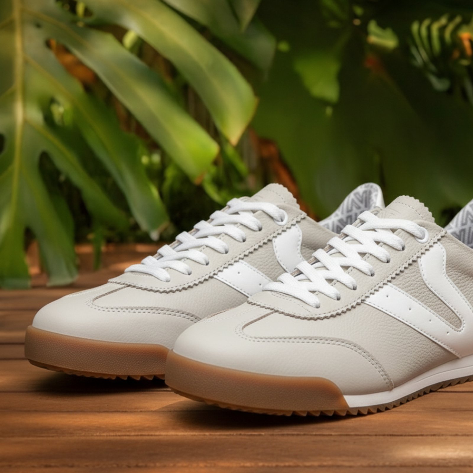 Vista 3 Kit 2 Tênis Feminino Vittal Couro Legítimo Naomi Casual Clássico Retrô e Offwhite USE VITTAL dourado/off-white offwhite USE VITTAL dourado/off-white offwhite