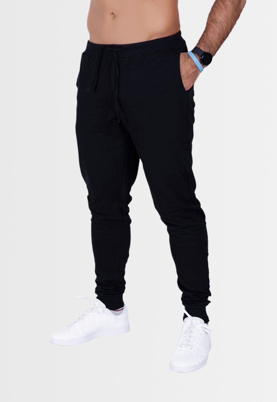 Calça Moletom Jogger Fristyle Com Bolso Preta Adulto