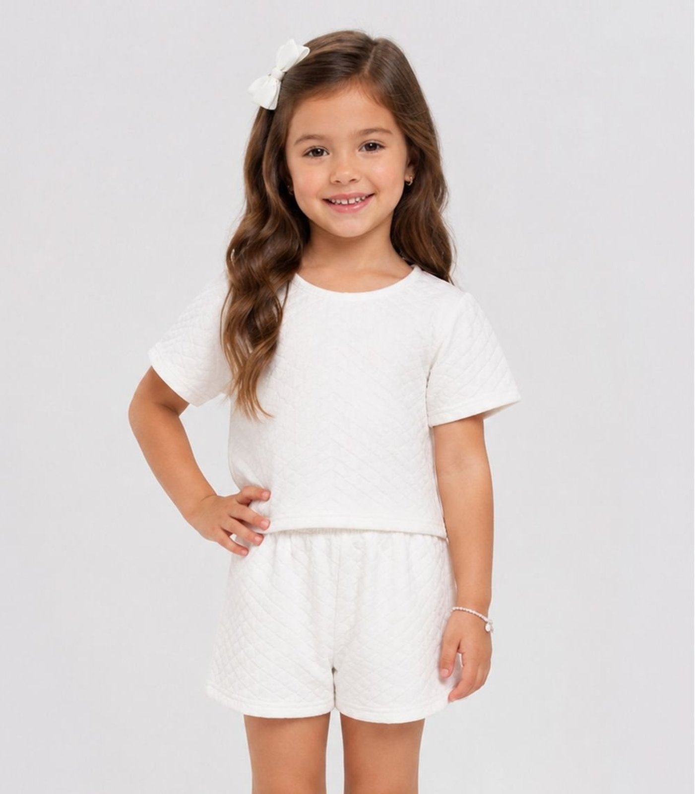 Infantil - Conjunto Menina Blusa e Short Select Bege