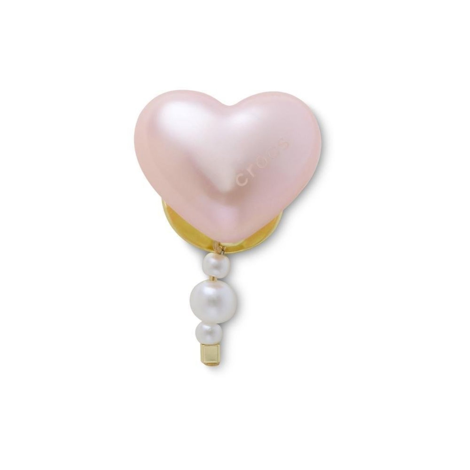 Infantil - Jibbitz™ Coração de Pérola Rosa Único Branco