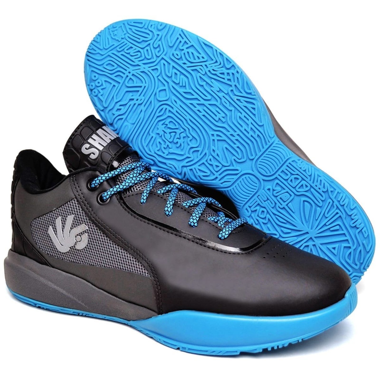 Tênis Basquete Masculino Six Street Shama Cano Baixo Preto Azul