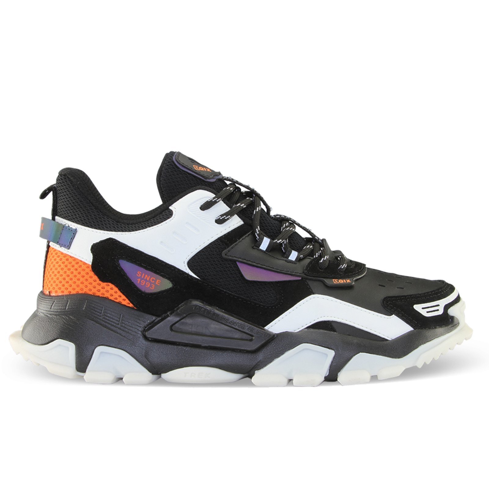 Tênis Qix Trek Sneaker Reflect – Black White – Unissex Preto