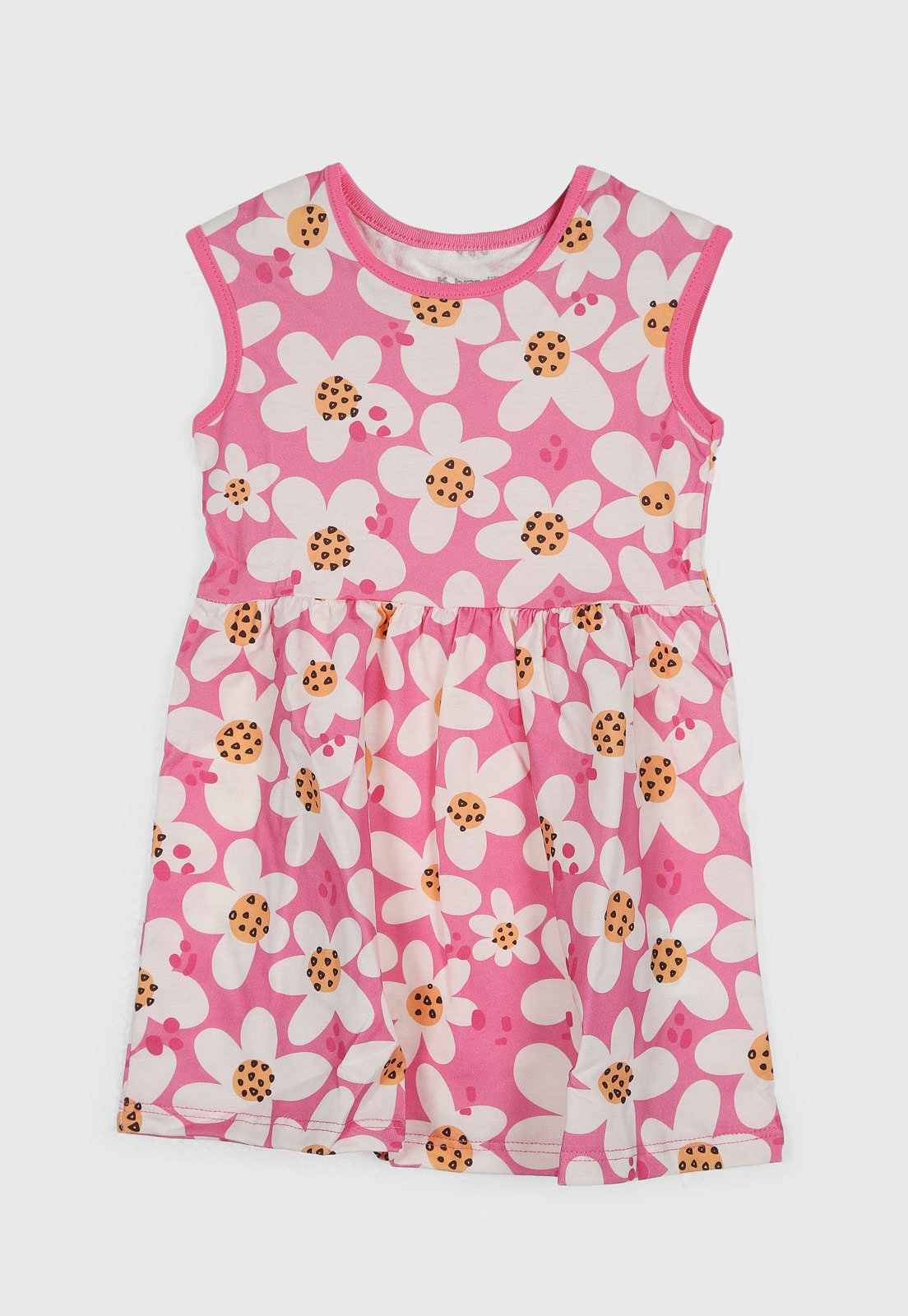Vestido Brandili Estampa Floral Rosa