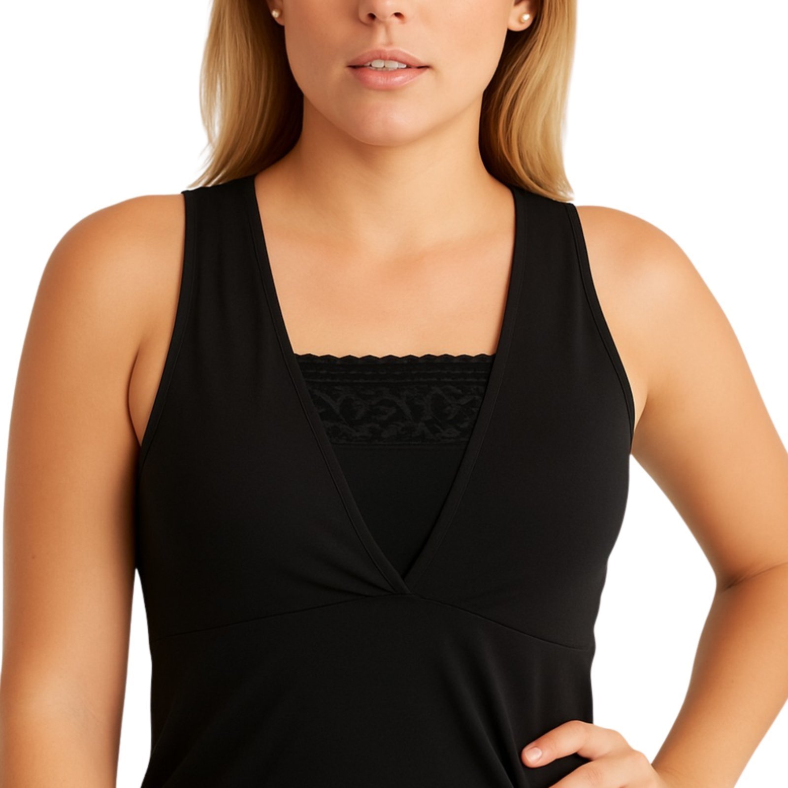 Tapa Decote Para Roupas Reflexo Íntimo Renda Disfarça Decote Esconde Colo Preto