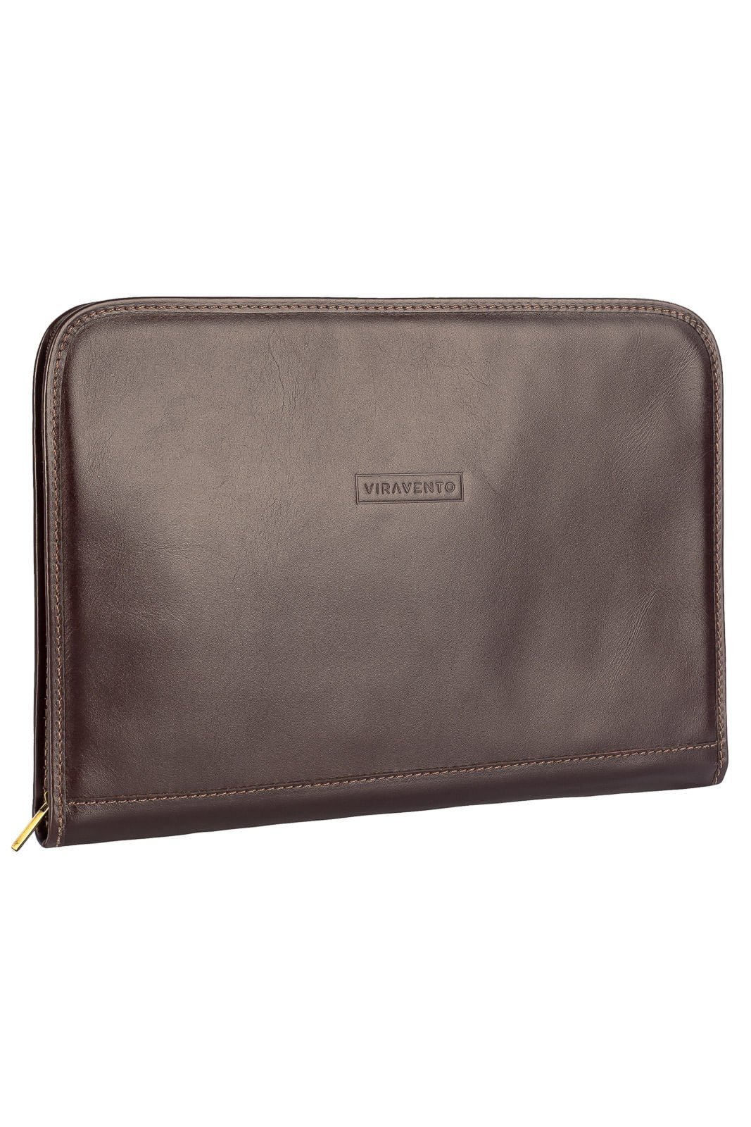 Pasta envelope de couro Flat - Café