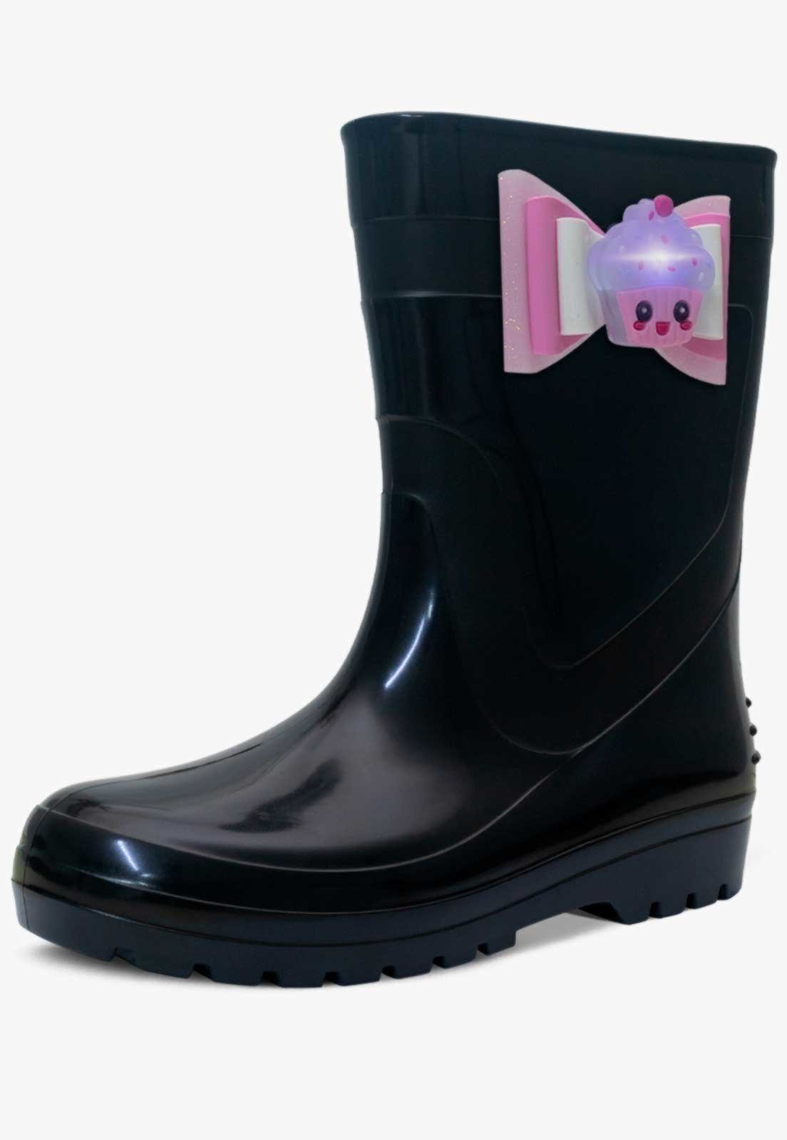 Infantil – Bota Galocha Feminina Pópidi Cupcake Preto