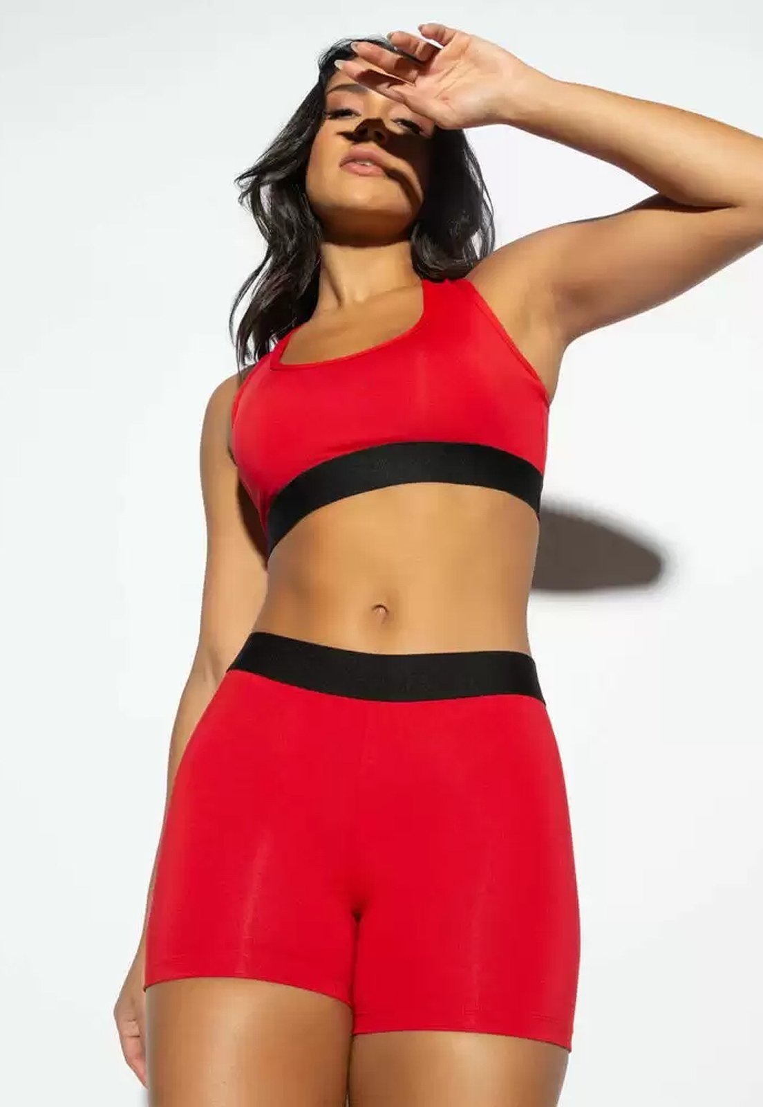 Top Nadador Cropped Decote V Alça Feminino Fitness Academia Trend 156 Vermelho