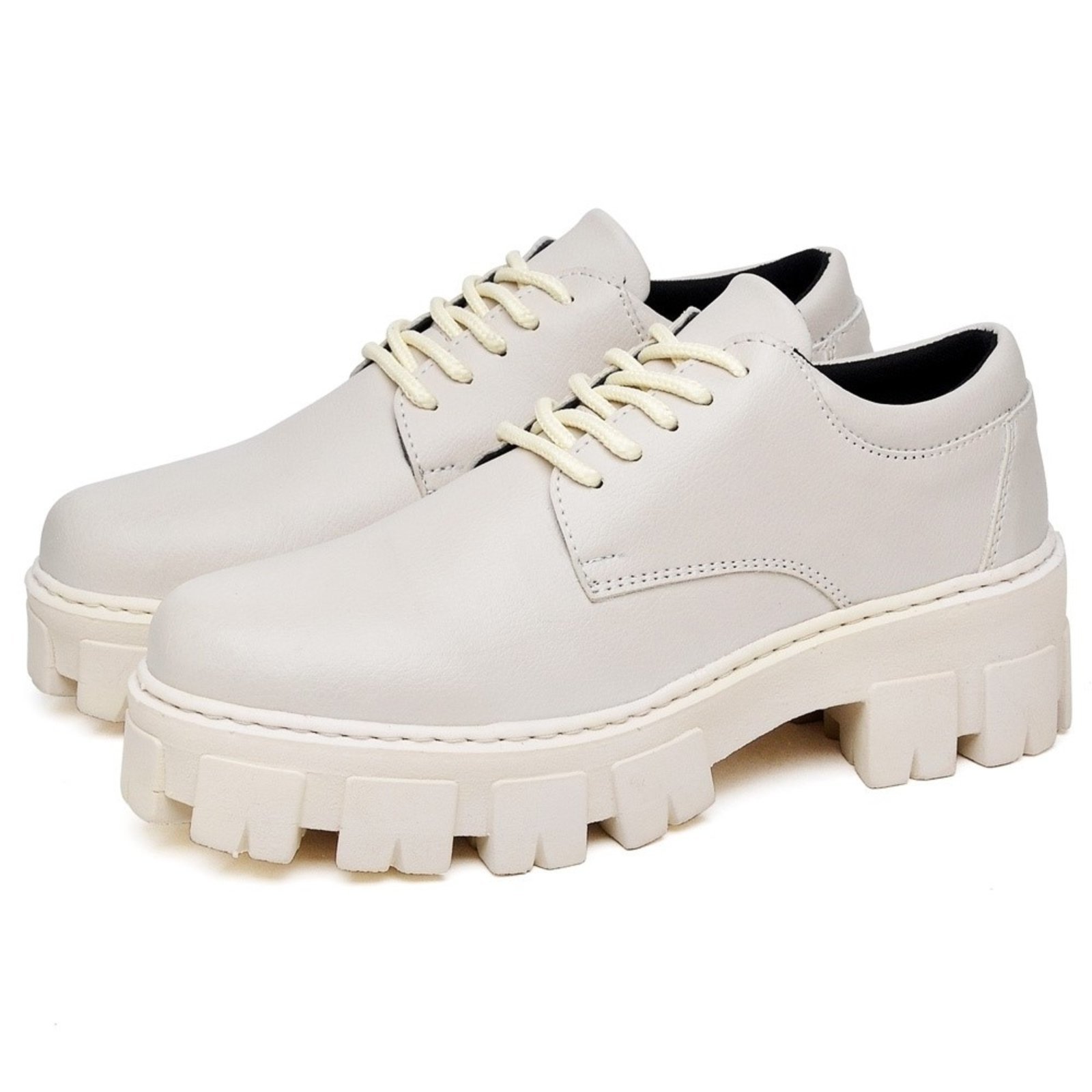 Sapato Mocassim Feminino Okford DUBUY 1410FG Off-White