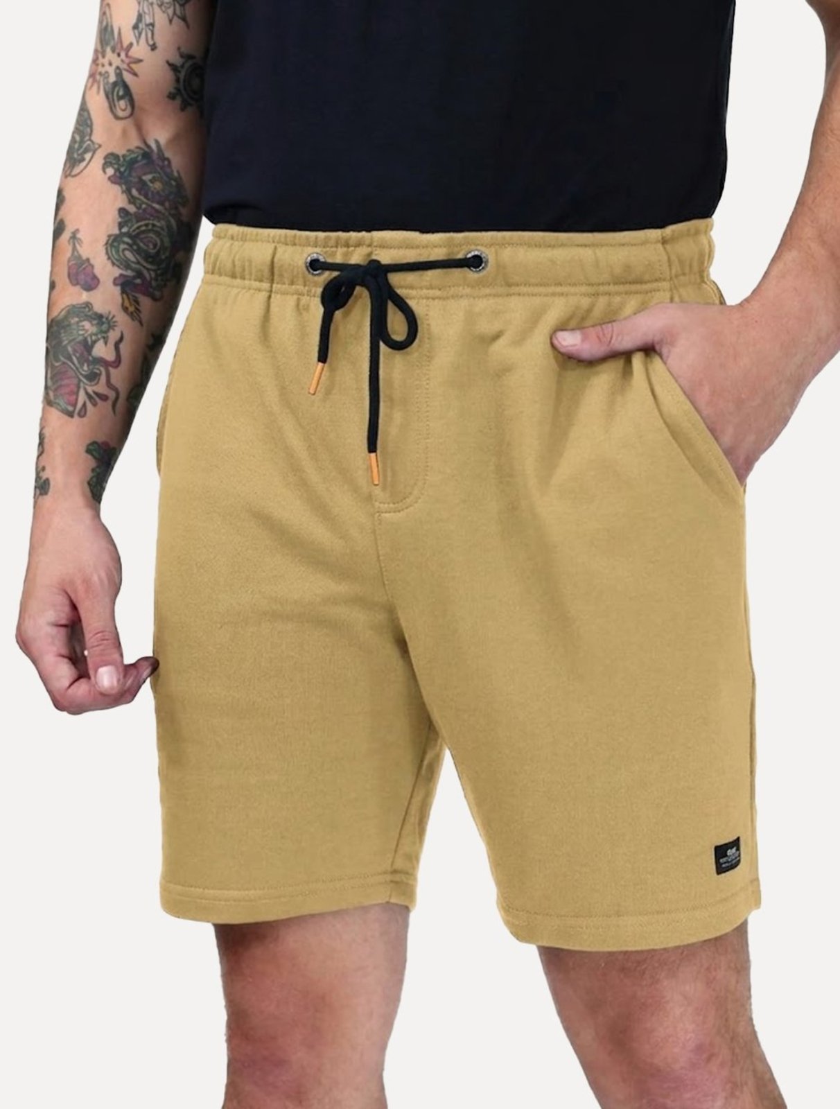 Bermuda King & Joe Jeans Masculina Moletom Slim Conforte Areia
