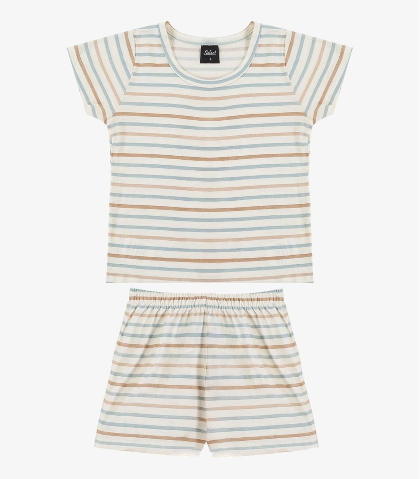 Pijama Blusa com Shorts Select Bege