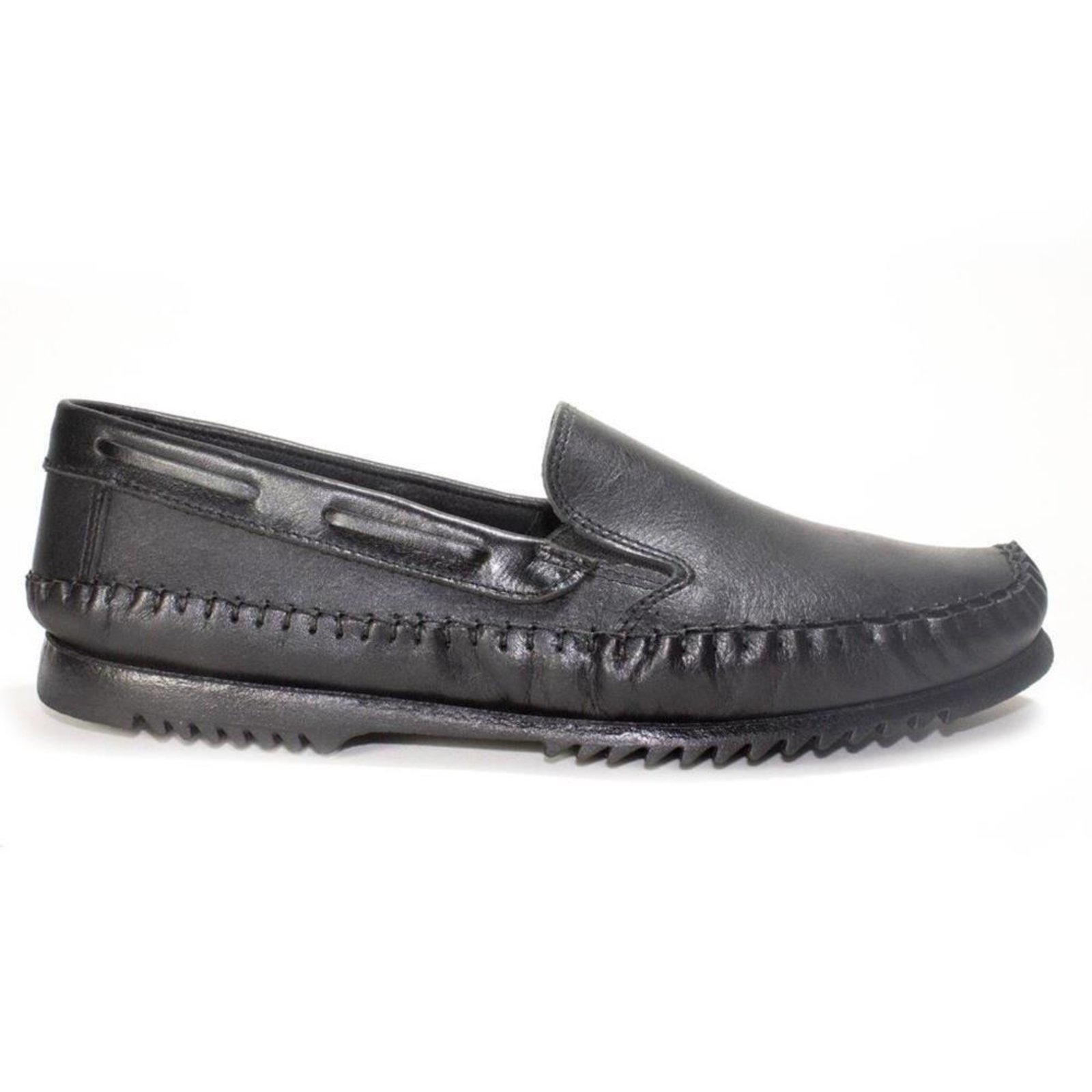 Mocassim Masculino Couro Sapatilha Calce Fácil Conforto Bege Claro 37 Preto