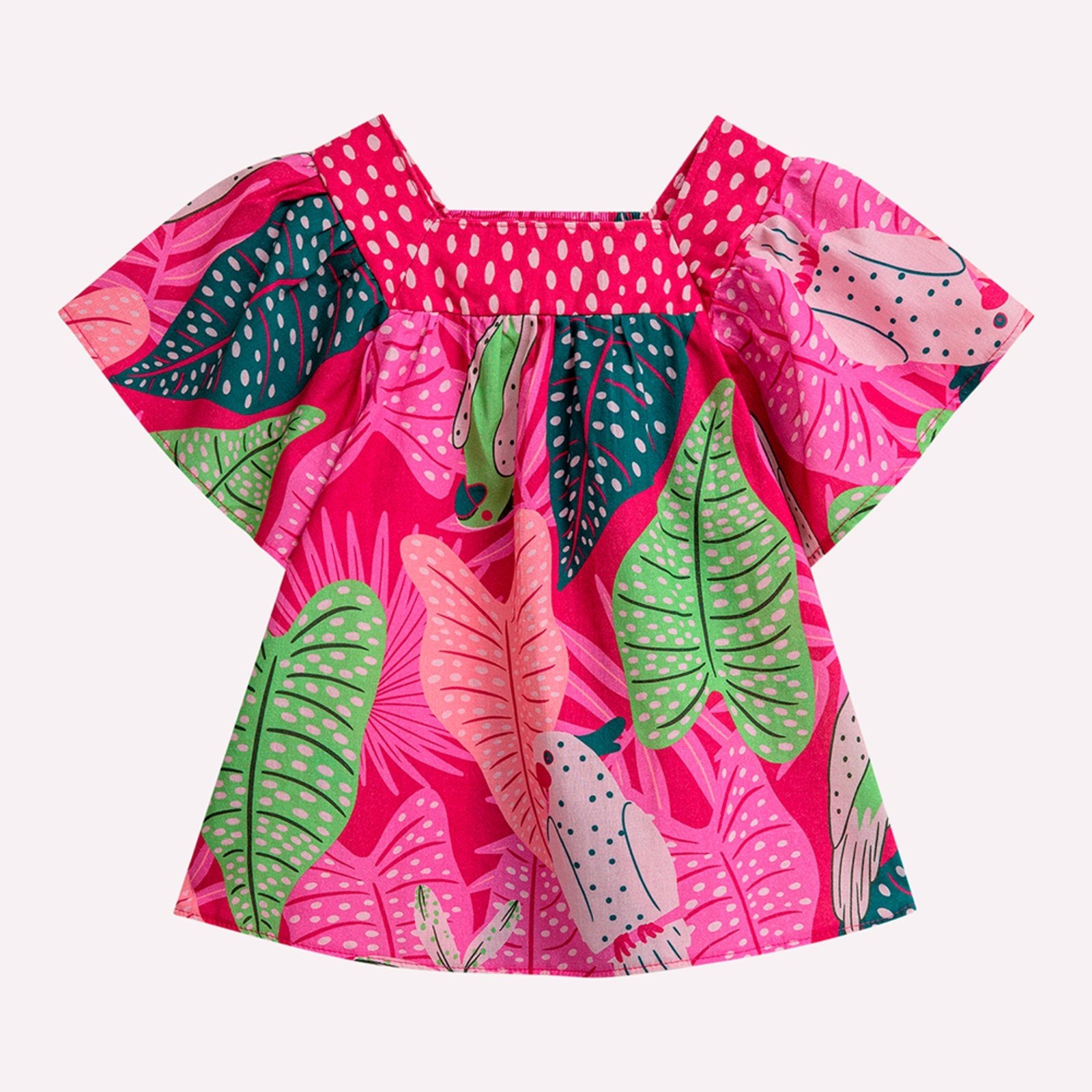 Infantil – Blusa Menina Folhas Nanai