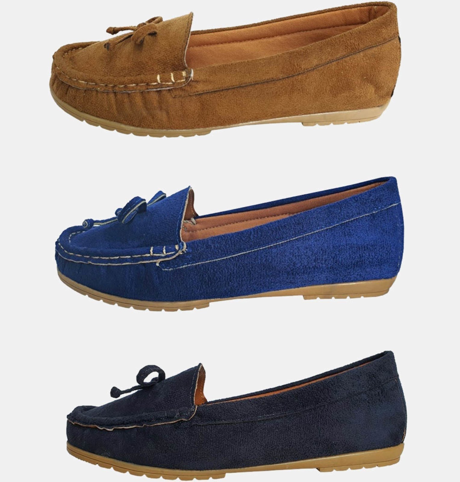 Kit Sapatilha Mocassim Costurado A Mão 3 Pares Moda Pé