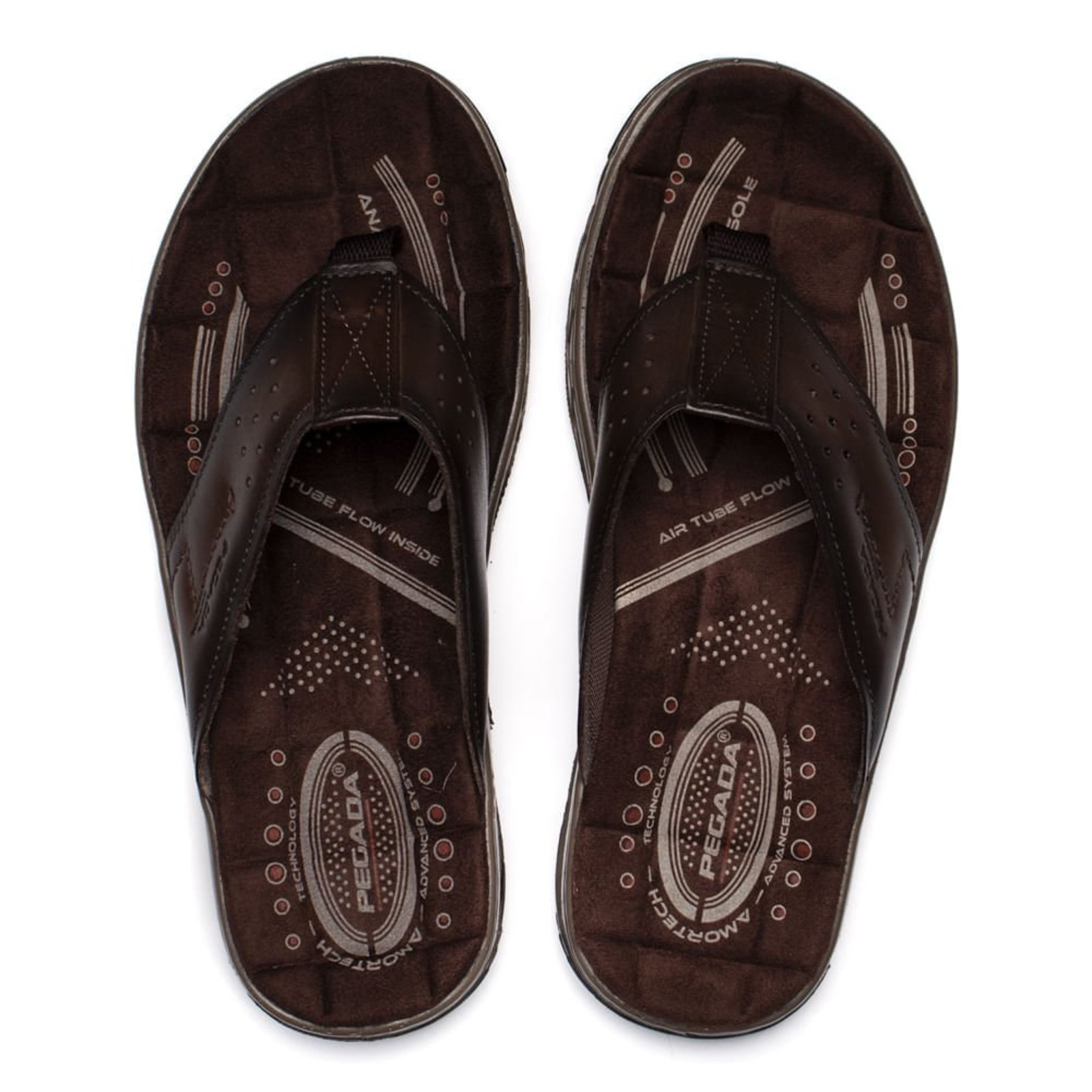 Infantil - Chinelo Masculino Pegada Anilina Couro Tiras Marrom
