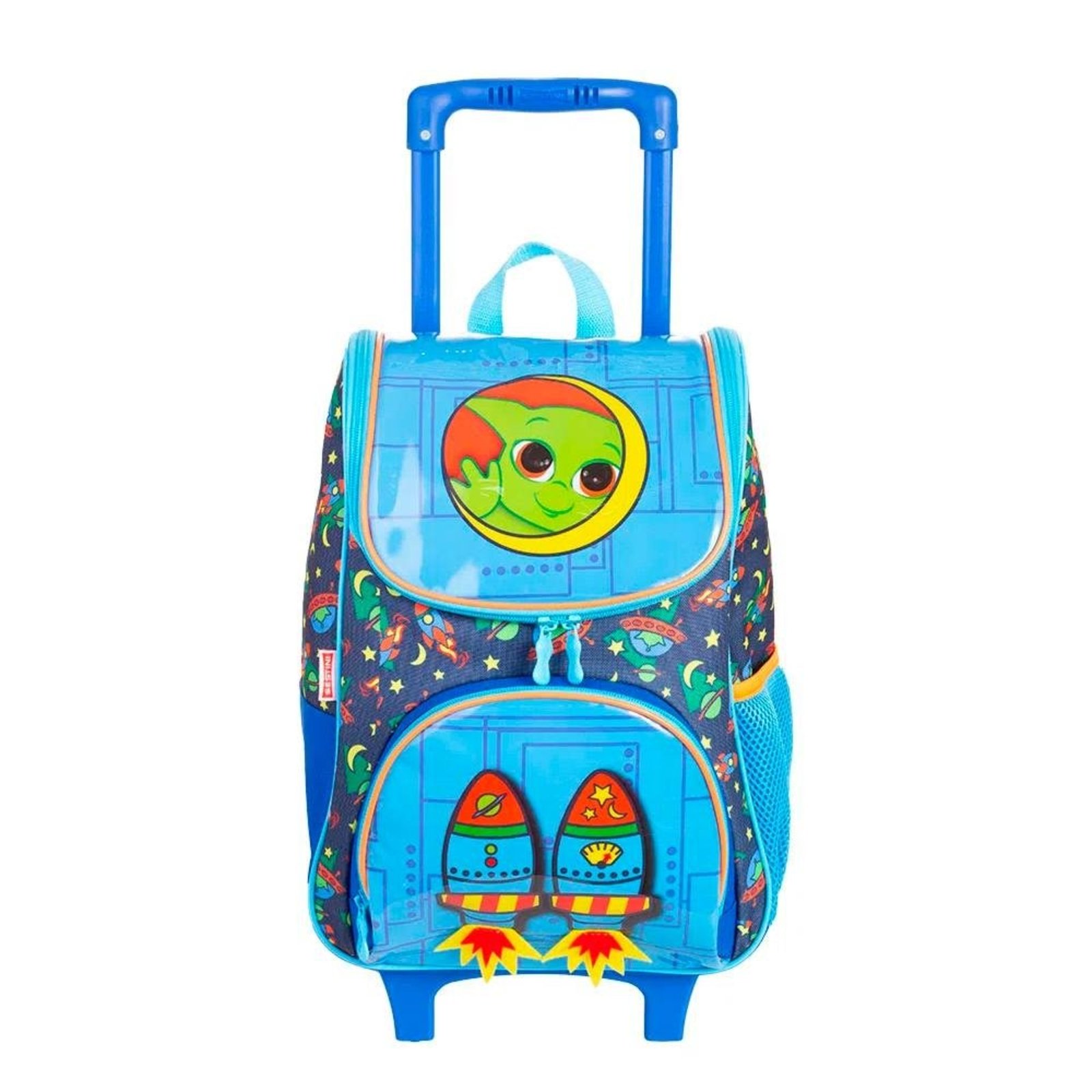 Infantil - Mochila Sestini Com Rodinhas Média Y Alien 16 Litros Azul