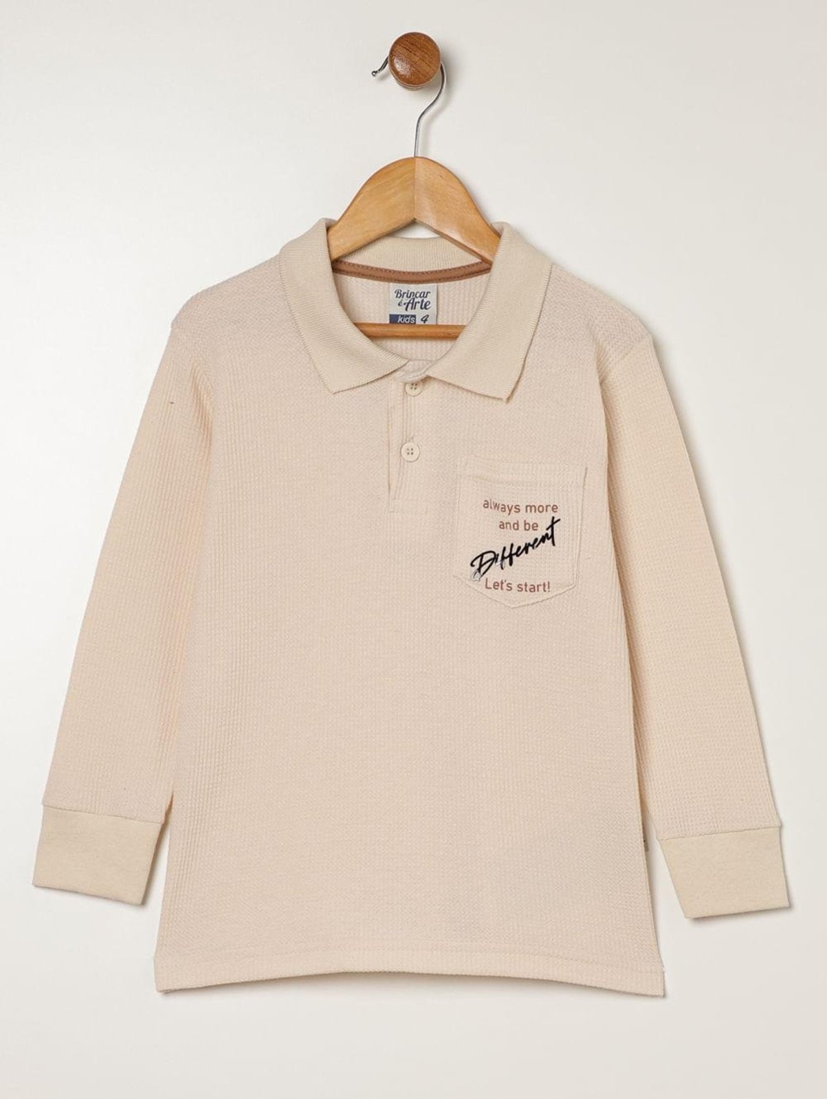 Infantil - Polo Manga Curta Para Menino - OFF WHITE