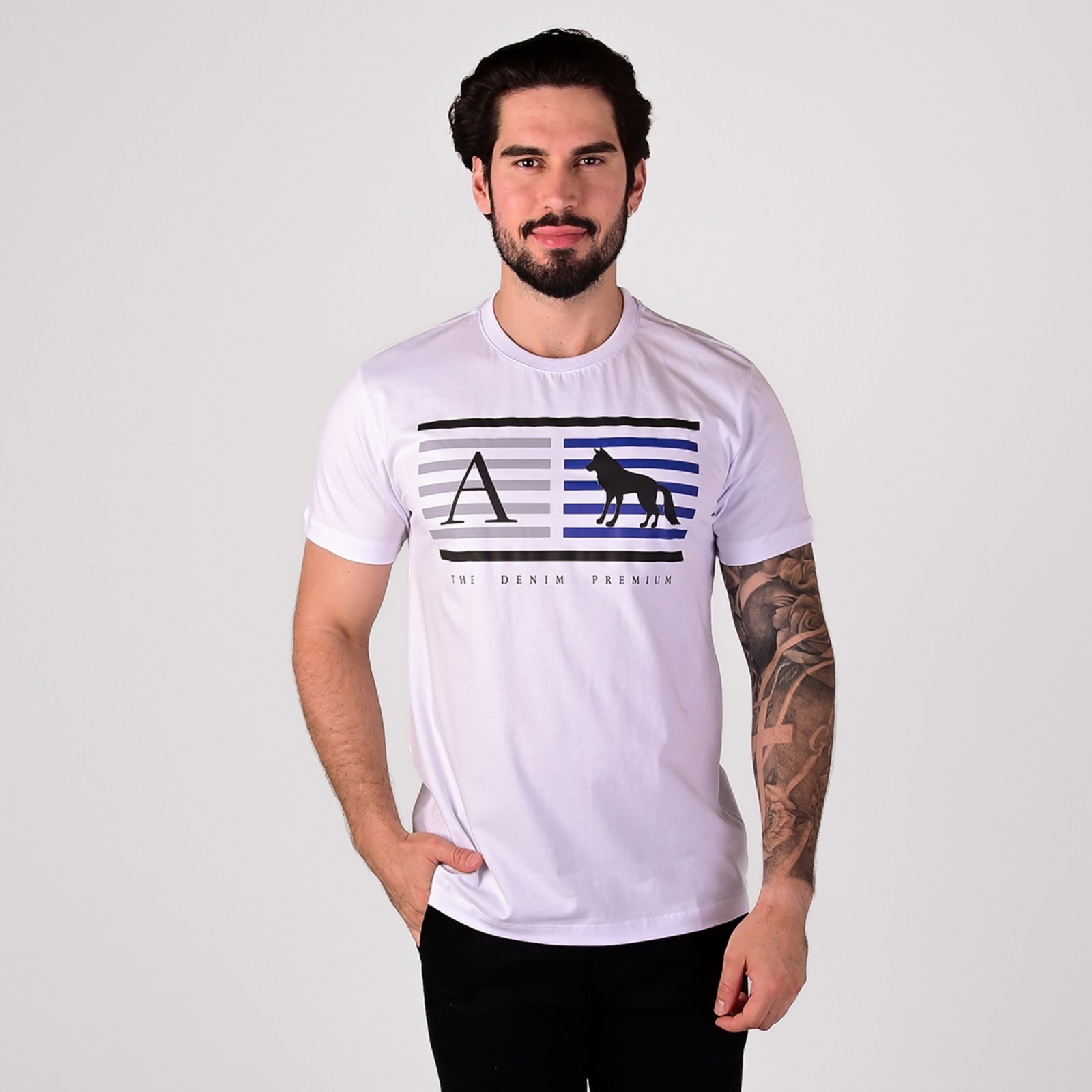 Camiseta Acostamento Denim Premium Branca