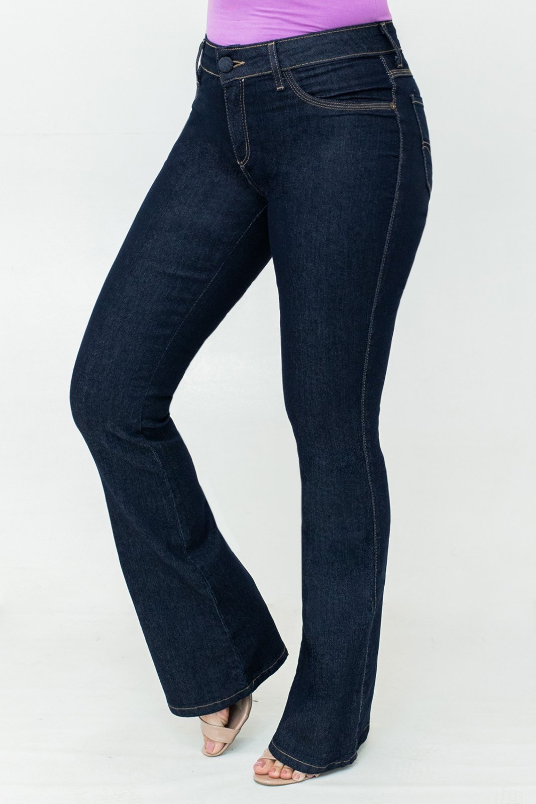 Calça Jeans Flare Feminina Cintura Alta Elastano Anticorpus