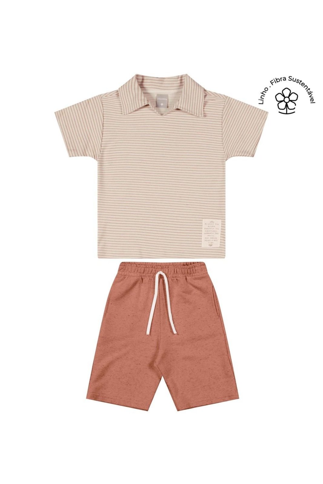 Infantil - Conjunto Menino Polo Listrada Colorittá Bege