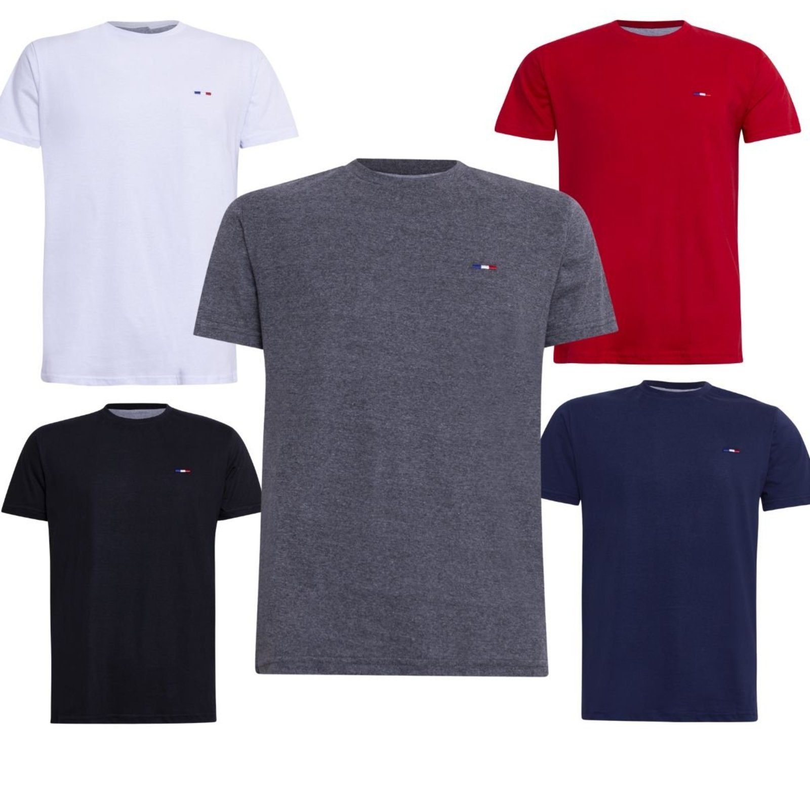 Kit 5 Camisetas Masculinas Industrie no Estilo Tommy Básica Algodão Premium Preto