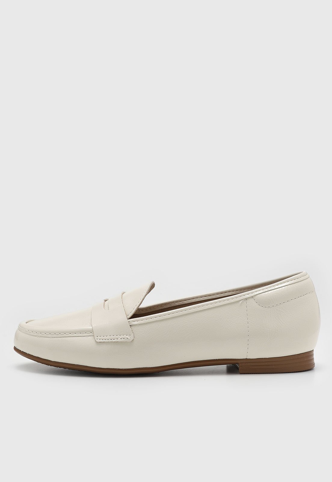 Mocassim Feminino Beira Rio Ponta Redonda Off-White