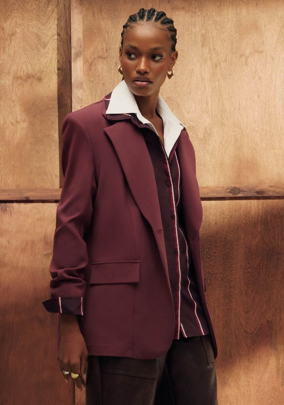 Vista 2 Blazer Super Oversized Alongado My Favorite Things vermelho My Favorite Things vermelho