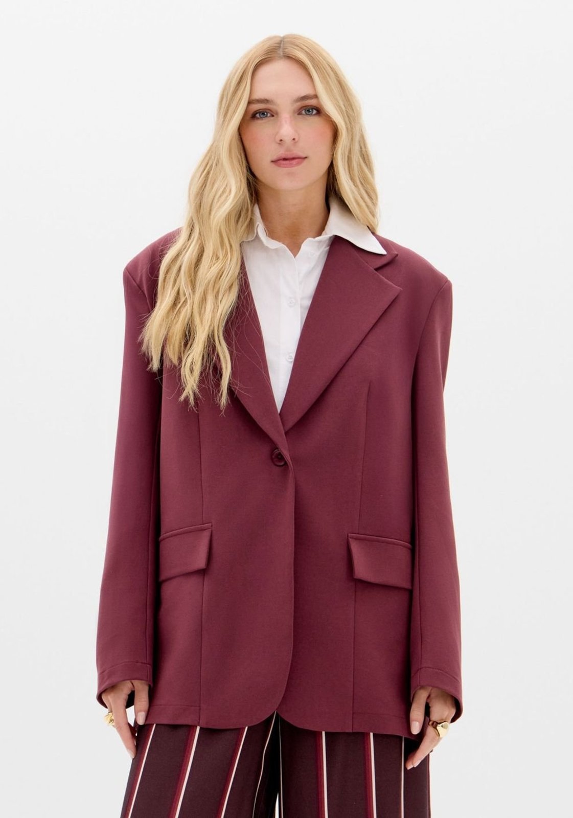 Vista 3 Blazer Super Oversized Alongado My Favorite Things vermelho My Favorite Things vermelho