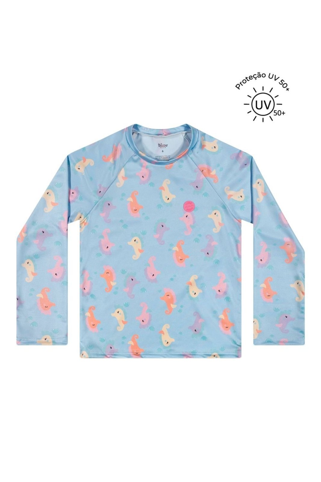 Blusa de Proteção Solar Menina Elian Azul