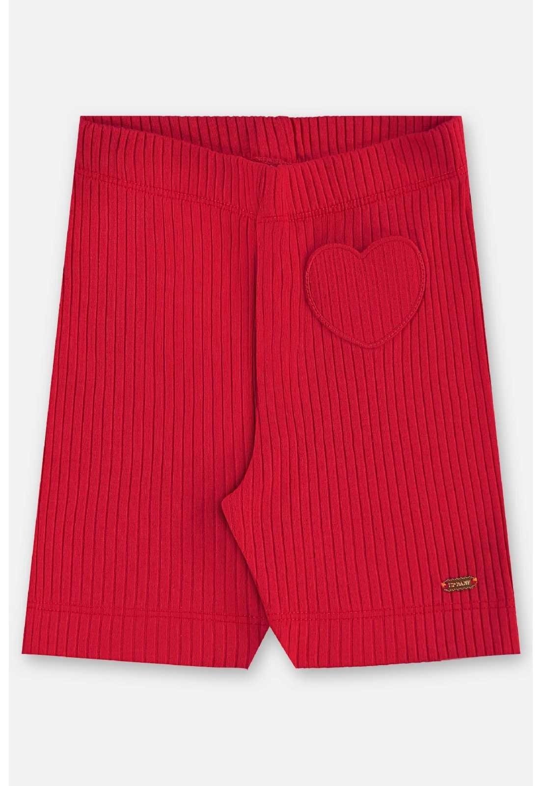 Infantil - Bermuda Ciclista em Ribana Up Baby Vermelho