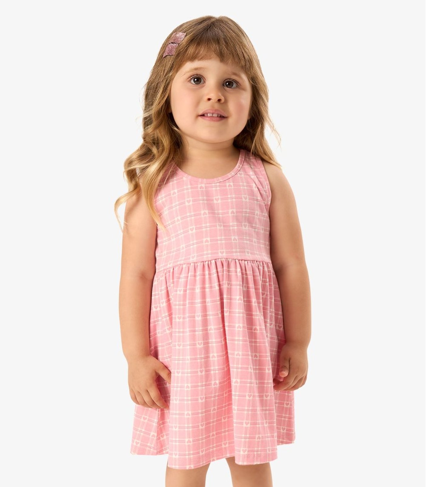 Infantil - Vestido Cotton Leve Estampado Rovi Rosa