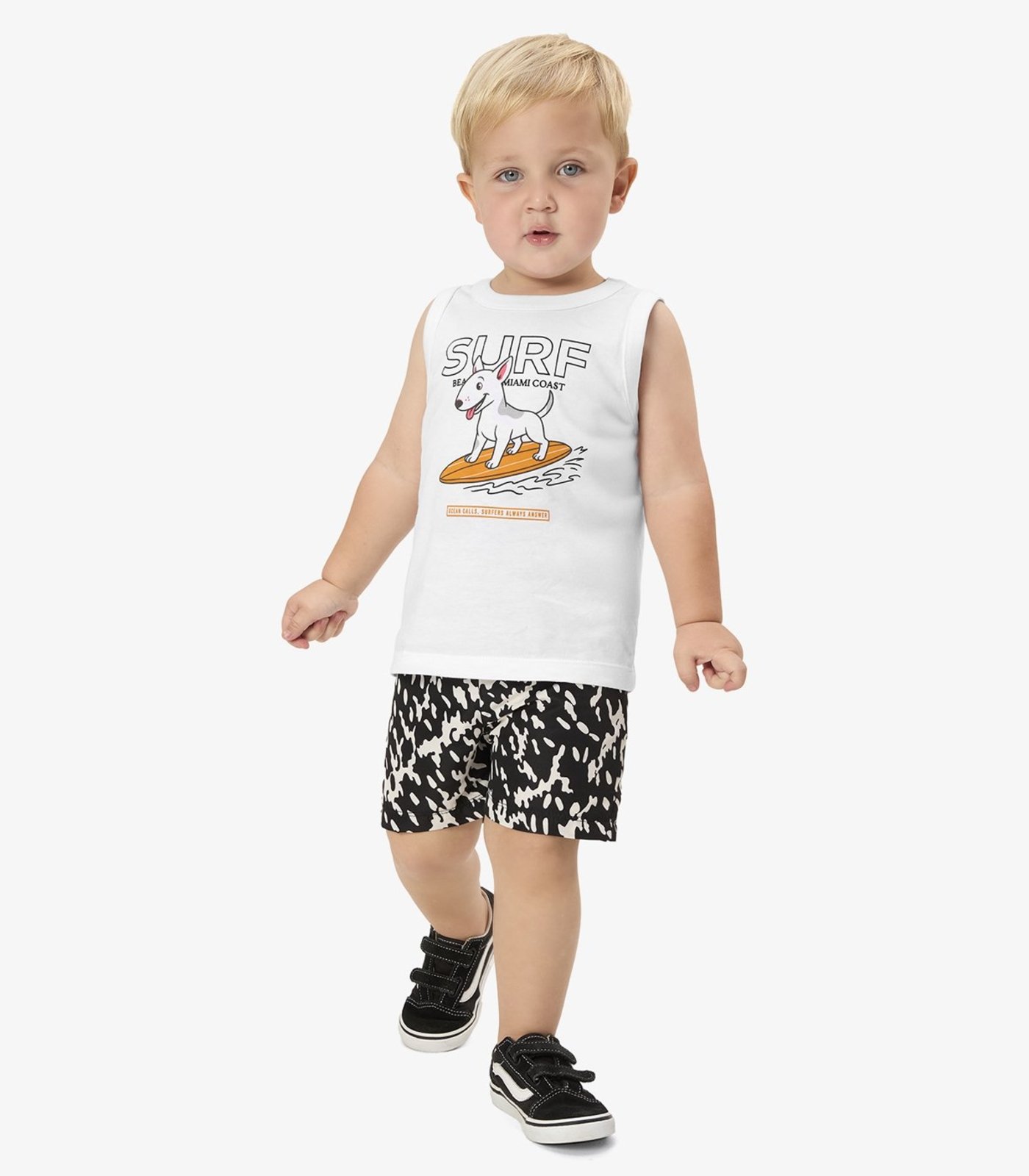 Infantil - Conjunto Camiseta Com Bermuda Rovi Branco
