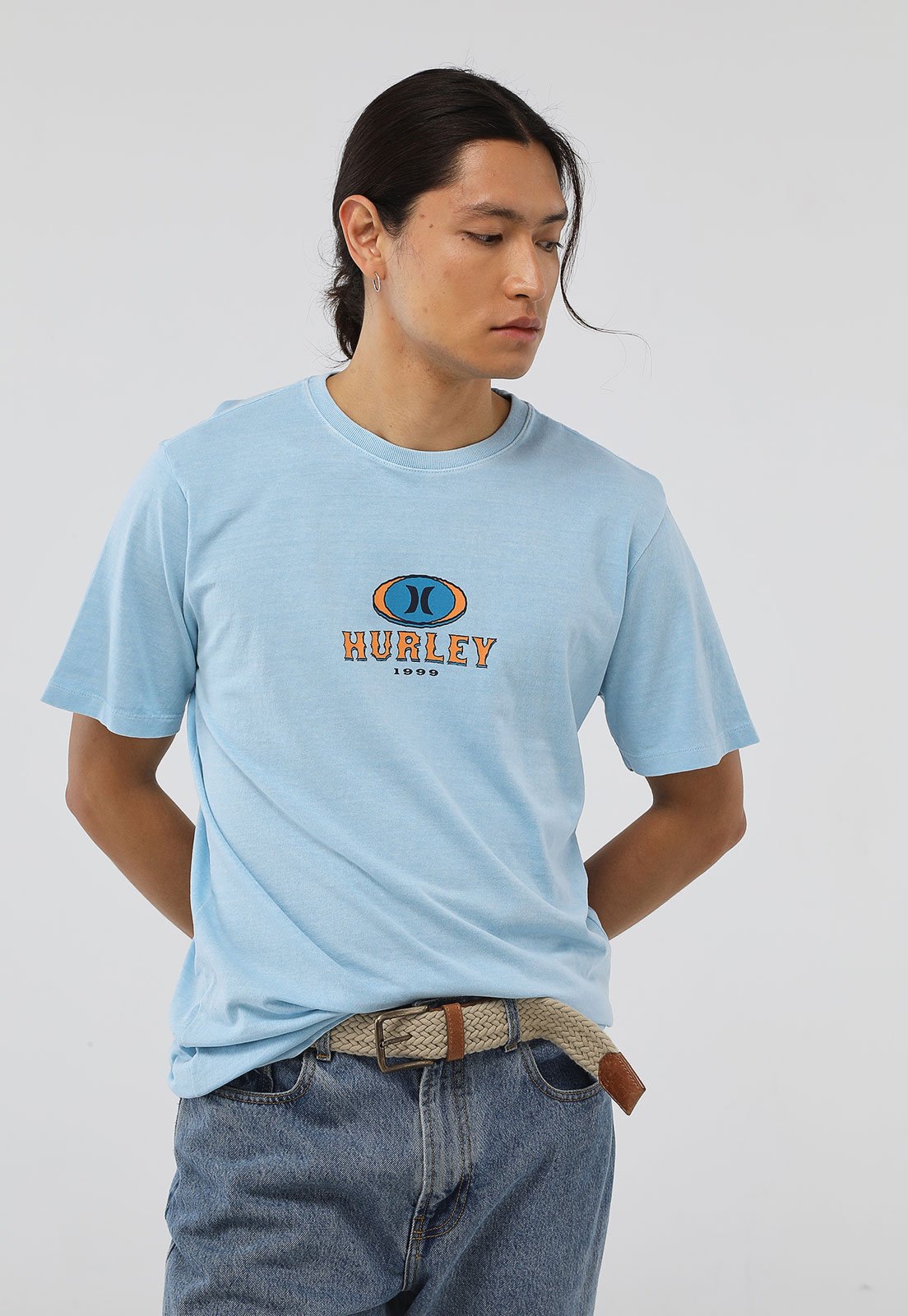 Camiseta Hurley Reta Retro Waves Azul