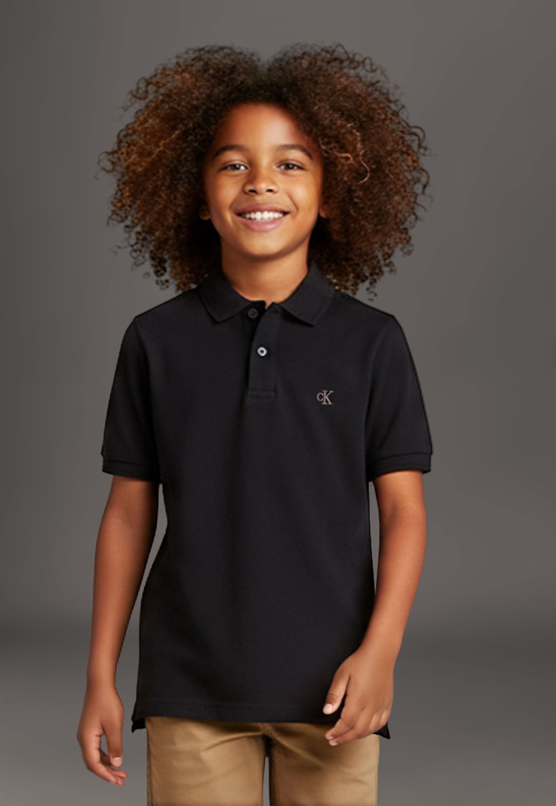 Infantil - Camisa Polo Calvin Klein Preta