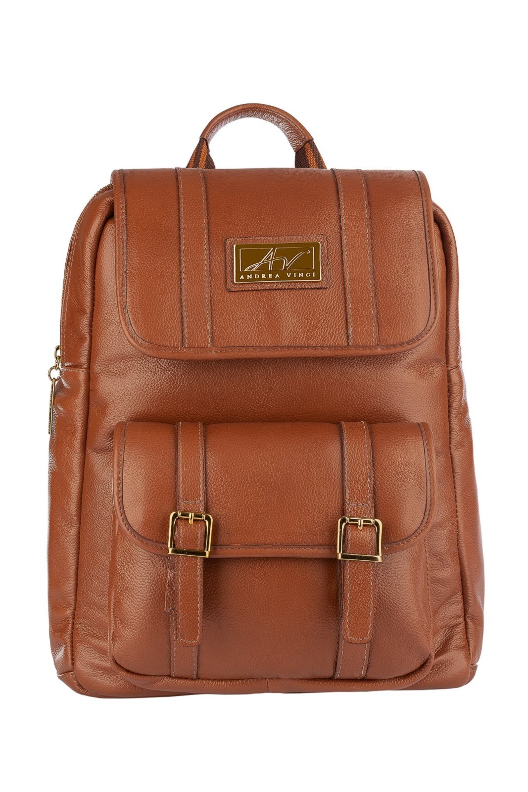 Mochila de couro liso Trip – Whisky