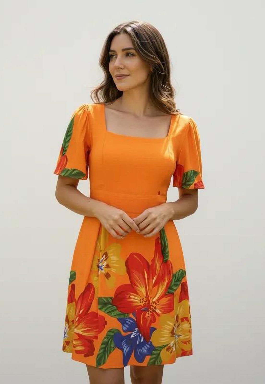 Vista 3 Vestido Amazonia Vital Curto Brisa Sol da Amazônia estampado Amazonia Vital estampado