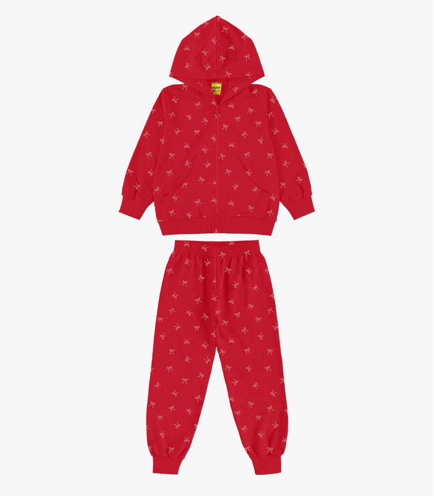 Infantil - Conjunto Jaqueta Capuz Calça Molecotton Rovi Vermelho