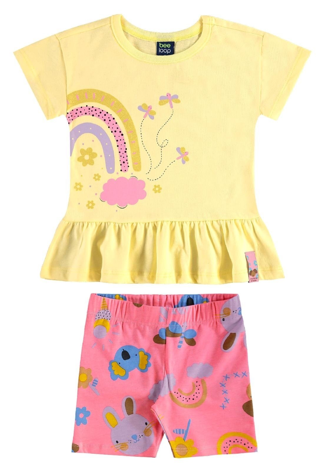 Vista 2 Infantil - Conjunto Blusa e Ciclista Bee Loop amarelo Bee Loop amarelo